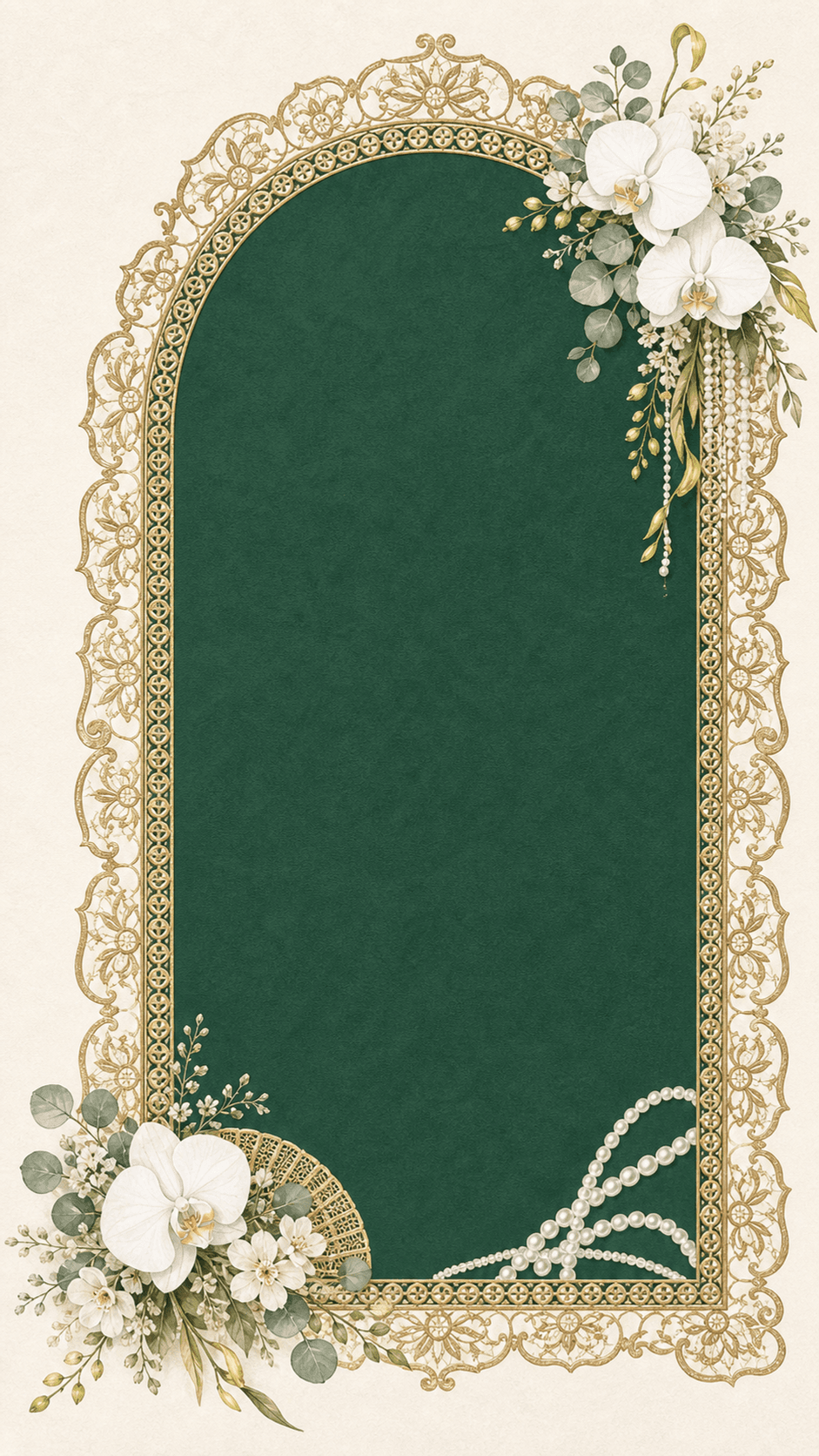 Emerald Arch Lace invitation design
